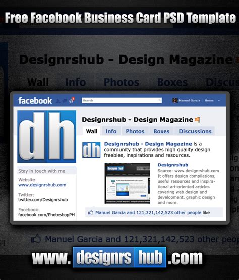 Pages has several business card templates built in. Free Facebook Page Business Card PSD Template by ...