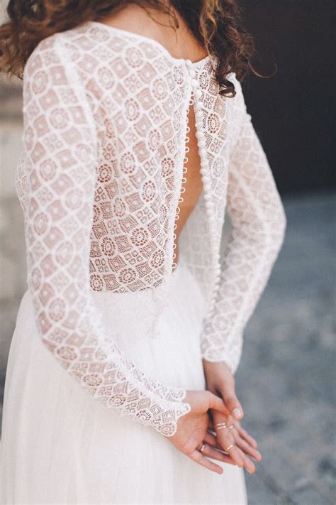 1001 ideen für boho hochzeitskleid zum inspirieren. Boho Brautkleid aus Spitze Vintage Zweiteiler ...