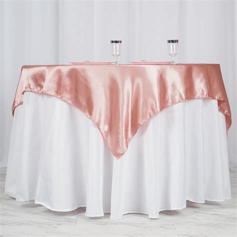 Buy X Dusty Rose Seamless Satin Square Tablecloth Overlay Pack Of Overlay At