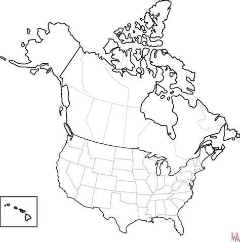 Blank Outline Map Of The United States And Canada Whatsanswer