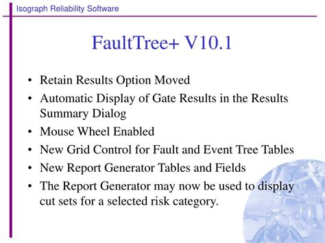 Ppt Faulttree V101 Reliability Workbench V91 Whats New Powerpoint