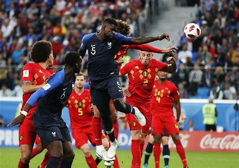 Samuel umtiti of france celebrates as he scores the goal 01 during the 2018 fifa world cup russia semi final ma france world cup 2018 soccer scores france fifa. Putting a head on it: Umtiti's goal sends France to final