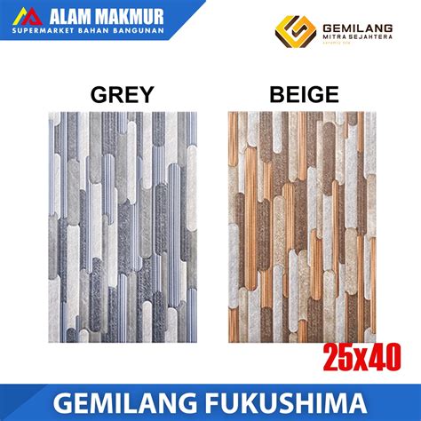 Jual Keramik Dinding Kasar 25x40 Gemilang Fukushima Brown And Grey Shopee Indonesia