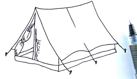 How To Draw A Tent How To Draw Step By Step