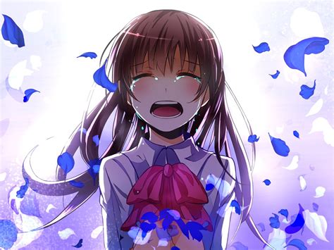 Tears Crying Girl Anime Hd Wallpaper