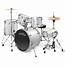 Ashthorpe 5 Piece Full Size Adult Drum Set With Remo Heads & Premium 