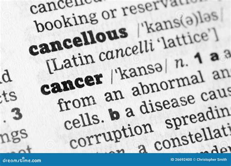 Cancer Dictionary Definition Stock Photo Image Of Medium Black 26692400