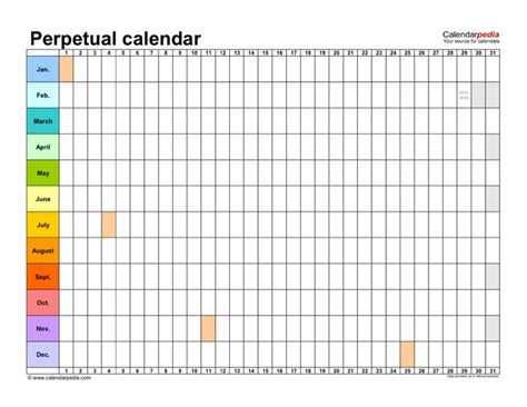 3 Perpetual Calendar Template Free Templates In Doc Ppt Pdf And Xls