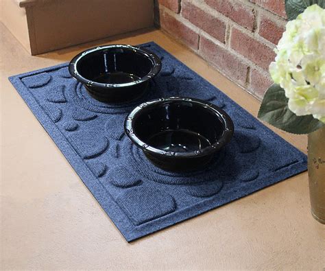 Use this cute waterproof mat for food and water under pet food bowls for dogs, water dishes, pet fountains, automatic feeders, feeding stations to protect your floors. Waterhog Pet Mat | Food & Water Bowl Mat
