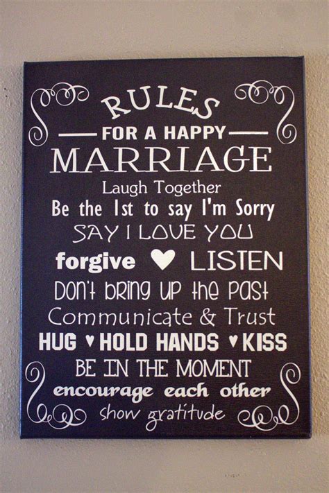Shady Creek Lane Rules For A Happy Marriage Canvas Marriage Prayer