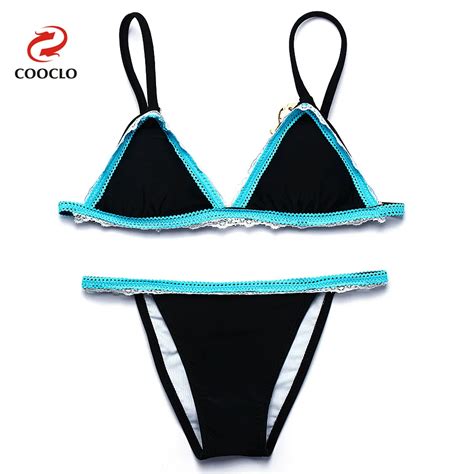 Cooclo Solid Bikini 2019 Women Swimwear Lace Bathing Suit Swimsuit Brazilian Bikini Set Femme