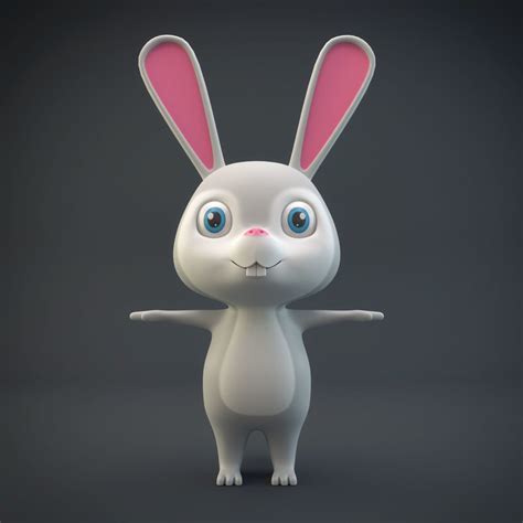3d Model Cartoon Rabbit Vr Ar Low Poly Cgtrader