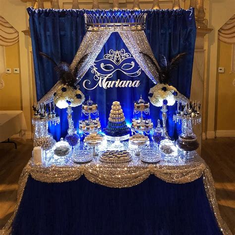 bizzie bee creations 🐝 on instagram “masquerade sweet 16 candy dessert table … sweet 15 party