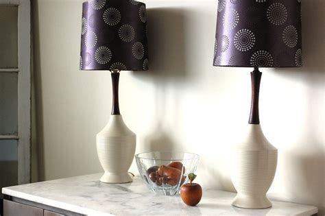 Plug, dry locations, ul listed. Pair Danish Modern Lamp, Mid Century, Eames Era, Ceramic ...