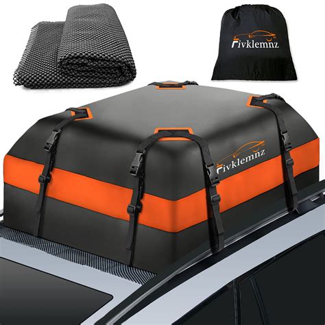 Fivklemnz Car Roof Bag Cargo Carrier Waterproof Rooftop Cargo Carrier With Anti Slip Mat
