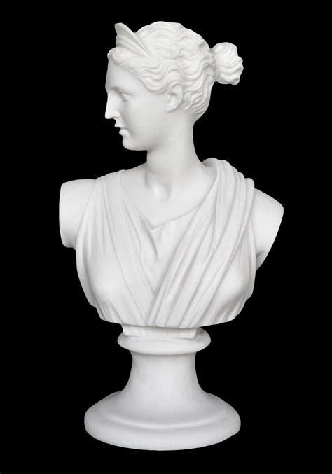 Artemis Goddess Of Hunt Alabaster Bust Sculpture Diana Etsy Artemis Goddess Bust Sculpture