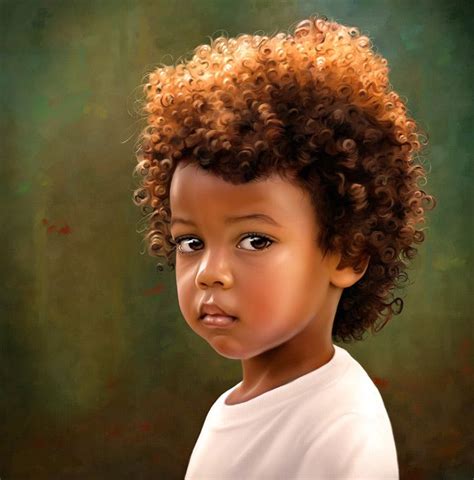 Finding a simple cute little boy haircut isn't easy. Little Boy with Big Hair - Painted in Photoshop by Scott ...
