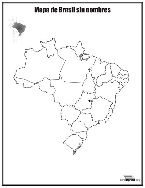 Mapa De Brazil Sin Nombres Para Imprimir