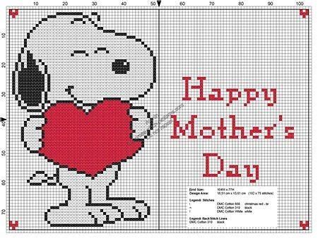 No fabric, floss, or materials are included in the listing. Pin by Robin Schwartx on Happy Mother's Day | Snoopy ...