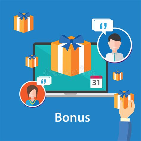 Bonus Reward Employee Benefits Promotion Offer Flat Design Stock Photo
