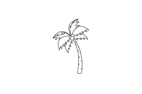 Coconut Tree Outline Graphic By Salmanarulita · Creative Fabrica