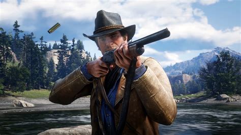 Profoundly inspirational arthur morgan quotes will challenge the way you think. Arthur Morgan With Gun In Background Of Trees Mountain And ...
