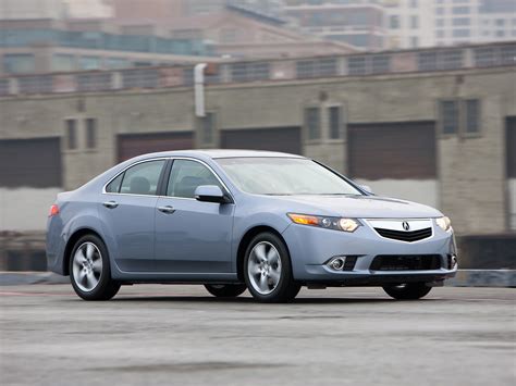 Wallpaper Acura Tsx 2010 Blue Side View Style Cars Building