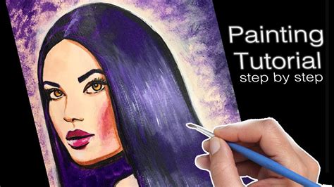 How To Paint A Woman In Acrylics Painting Tutorial Step By Step Youtube