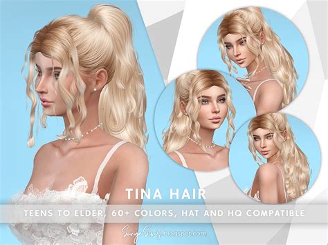 Tina Long Hair Curly Ponytail By Sonyasimscc At Tsr Sims 4 Updates