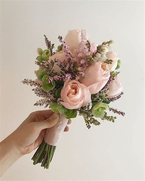 Pastel Pink Rose Hand Bouquet Wedding Small Wedding Bouquets Bridal