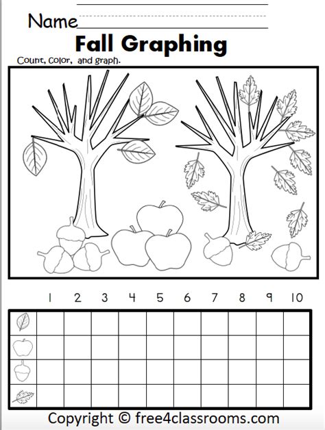 Free Fall Graphing Worksheet For Kindergarten Free Worksheets