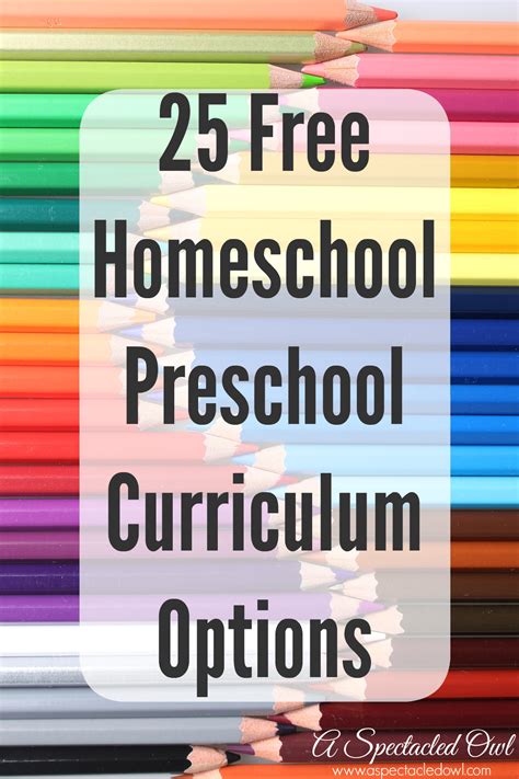 25 Free Homeschool Preschool Curriculum Options - A Spectacled Owl