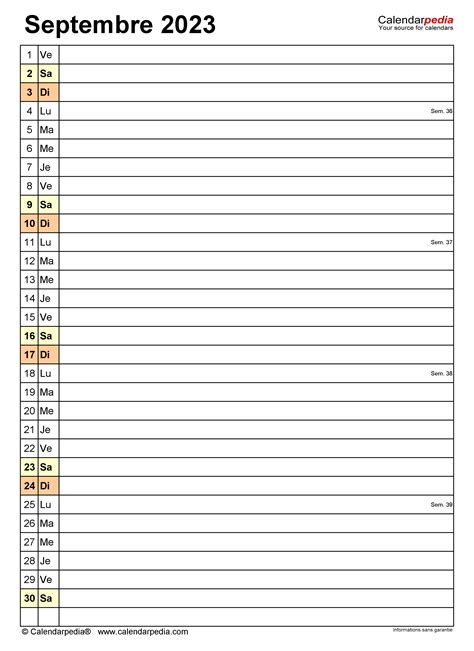 Calendrier Septembre 2023 Excel Word Et Pdf Calendarpedia