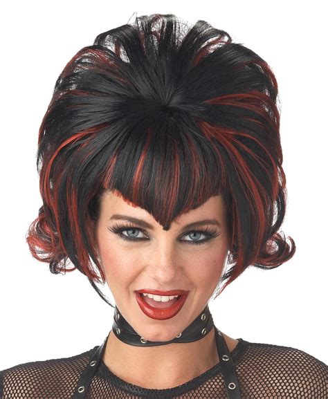 Wig Goth Flip Black Burgundy Halloween Wigs Wigs Womens Wigs