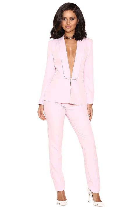Clothing 2 Pieces Tristana Light Pink Crepe Trouser Suit