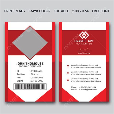 Corporate Red Id Card Design Template Template Download On Pngtree