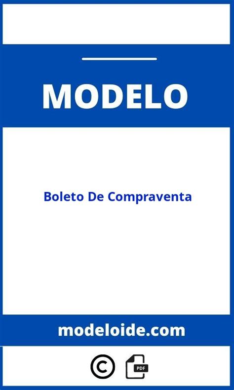 Modelo De Boleto De Compraventa Formato Word Pdf