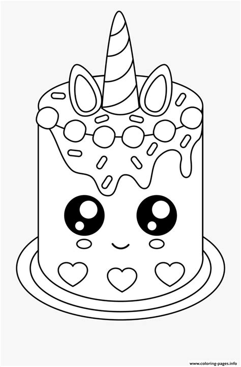 Print Easy Cake Unicat Coloring Pages Unicorn Coloring Pages Mermaid