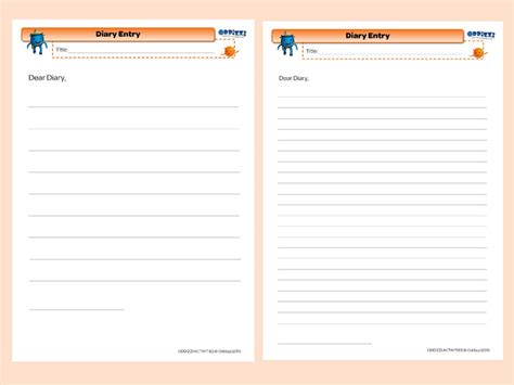 Diary Entry Template