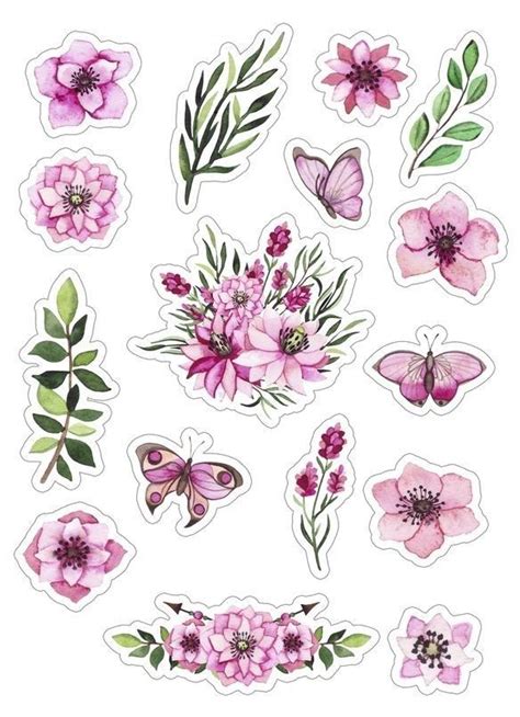 Pin De Lisa En Stickers Imprimibles Flores Pegatinas Imprimibles