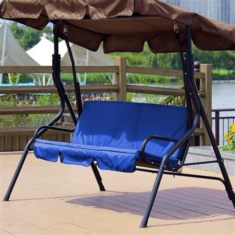 Acouto Swing Chair Cushion Outdoor Swing 3‑seat Chair Waterproof Cushion Replacement For Patio
