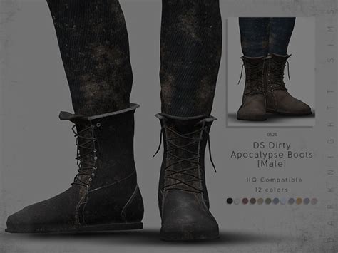 Darknightts Ds Dirty Apocalypse Boots Male Boots Sims 4 Sims