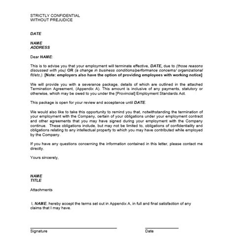 Termination Letter Sample Free Business Templates