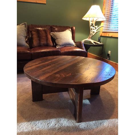 Black/nutmeg medium round wood coffee table set with nesting tables nathan james is the furniture company built nathan james is the furniture company built for this generation. Reclaimed Wood Round Coffee Table | Four Corner Furniture ...