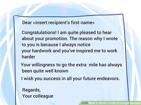 Check out our guide below for more on how to write an academic email. 3 Ways to Write a Letter of Congratulations - wikiHow
