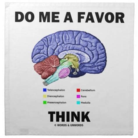 Do Me A Favor Think Brain Anatomy Humor Napkins Brain Anatomy