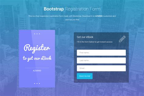 Bootstrap Registration Forms 3 Free Responsive Templates Azmind