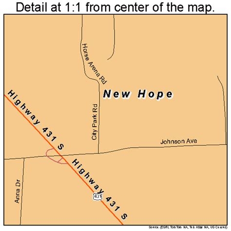 New Hope Alabama Street Map 0154168