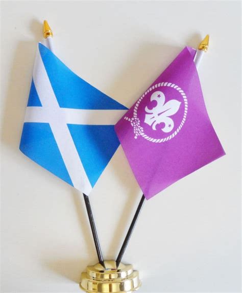 Scotland And Scout Movement Friendship Table Flags