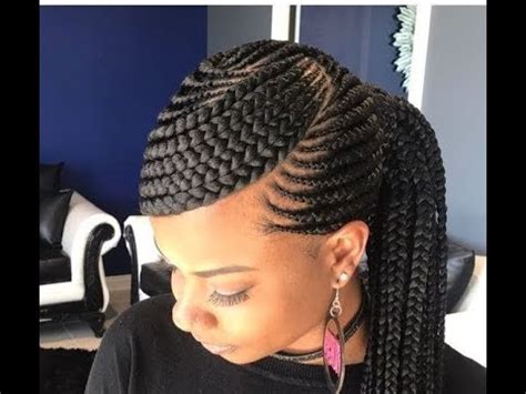 Braided cornrow ponytail + ombre. Beautiful And Lovely Cornrow Braided Hairstyles To Rock Today By Jessy Styles - YouTube